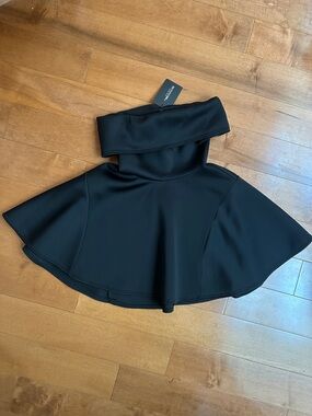 Black Bonded Scuba Bardoi Skater Dress